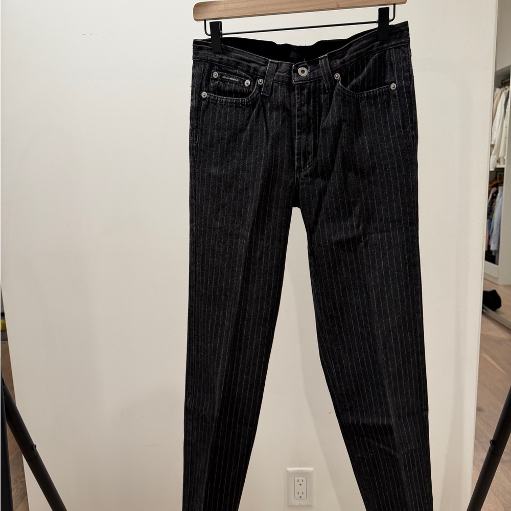 Dolce & Gabbana Black Pinstripe High Rise Jeans